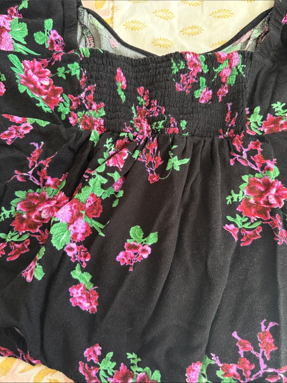 Black Floral Free People Blouse - Picture 6 of 7